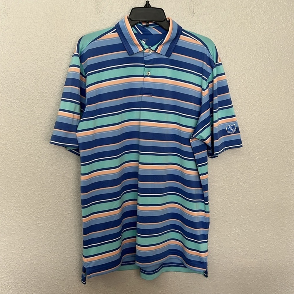 F&G Tech Striped Polo Size Large View 5